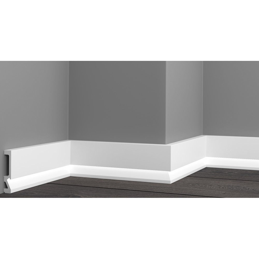 Плинтус напольный Glanzepol GPD-5 (90-18) — белый, универсальный, для любого стиля